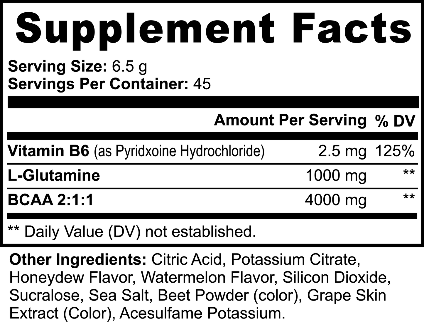 H2G BCAA Post Workout Powder (Honeydew/Watermelon)